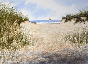 Struna Galleries of Brewster and Chatham, Cape Cod Paintings of New England and Cape Cod  - The Red Sail